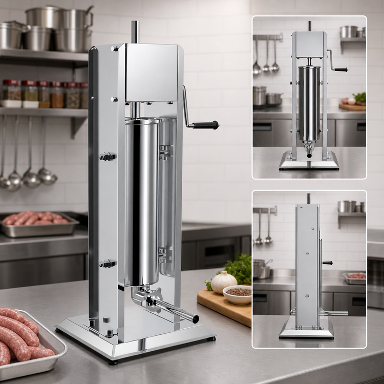 Product image #4 for Omcan USA Manual Vertical Sausage Stuffer, 15 lb. Capacity, Stainless Steel