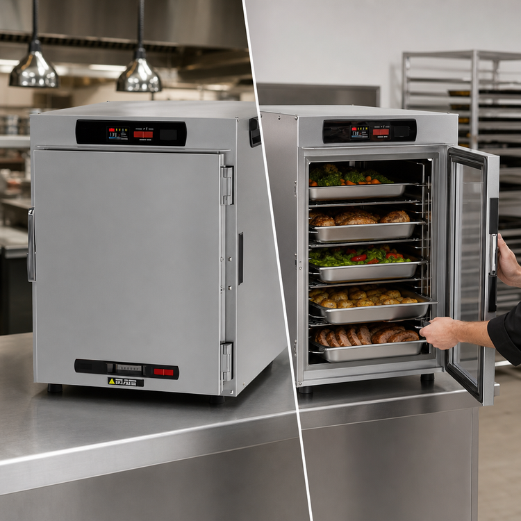 Product image #5 for Metro HotBlox™ Wide 8-Pan Pass-Thru Insulated Holding Cabinet with Digital Touchscreen Controls, Solid Front Door & Clear Rear Door
