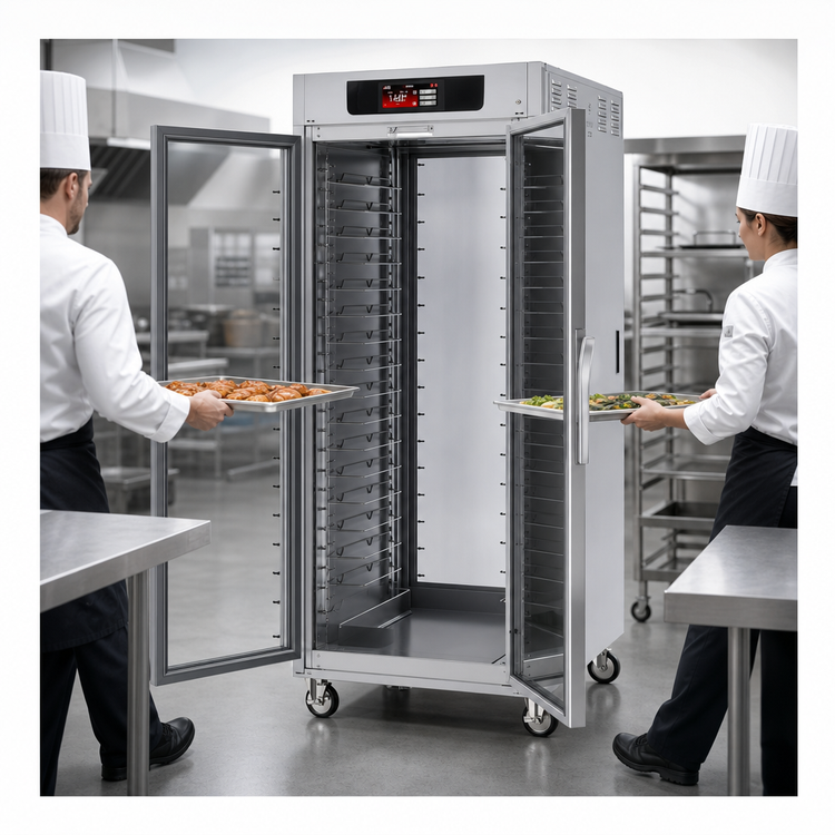 Product image #4 for Metro C5 8 Series Full-Height Pass-Thru Controlled Temperature Holding Cabinet with Touch-Screen Controls, Double-Pane Glass Doors, and Universal Wire Slides