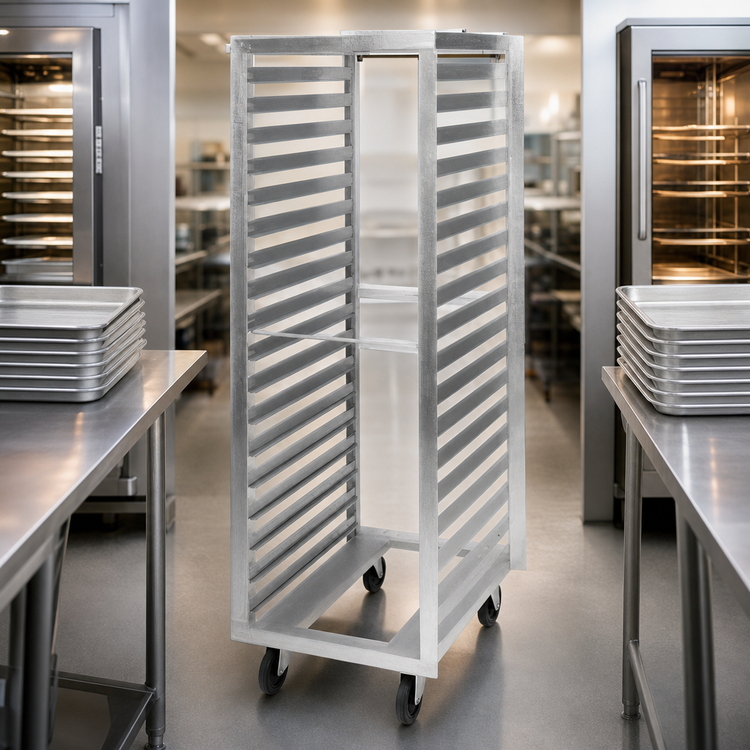 Product image #4 for Metro Pass-Thru Aluminum Roll-In Refrigerator Rack for 11 Full-Size 18 x 26 Pans