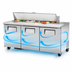Thumbnail image #4 for True TSSU-72-16-HC 72-Inch 3-Door Solid Door Sandwich/Salad Prep Table with 16 1/6-Pan Capacity and Rear-Mounted Self-Contained Hydrocarbon Refrigeration