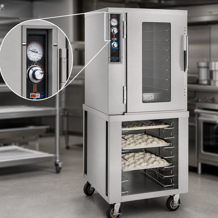 Product image #4 for FWE PH-1826-14 Mobile Undercounter Proofer and Heated Holding Cabinet, 2-Door, 10-Pair Tray Slides, 120V