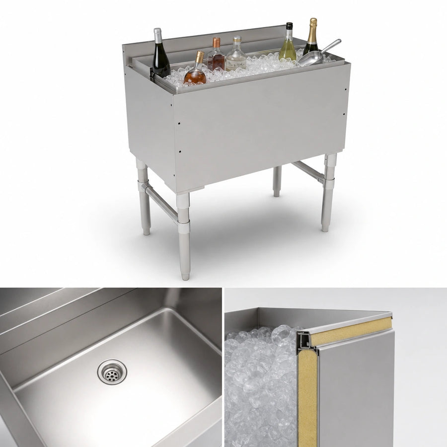 Insulated Ice Bin with Drain