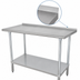 Thumbnail image #4 for Advance Tabco 144-Inch x 36-Inch 14-Gauge 304 Stainless Steel Work Table with Rear Up-Turn and Galvanized Undershelf
