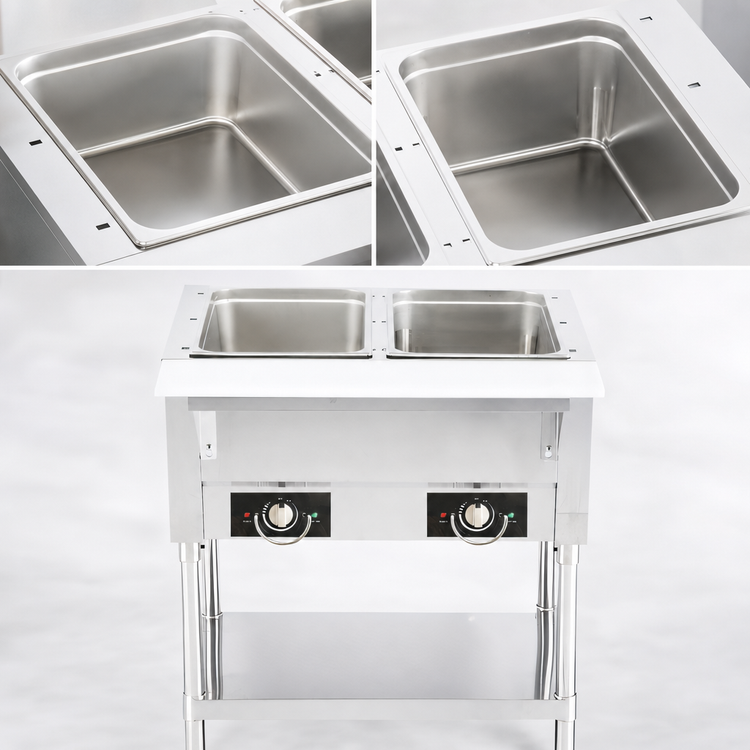 Product image #4 for Serv-Ware 2-Well Electric Steam Table with Open Wells, 115V