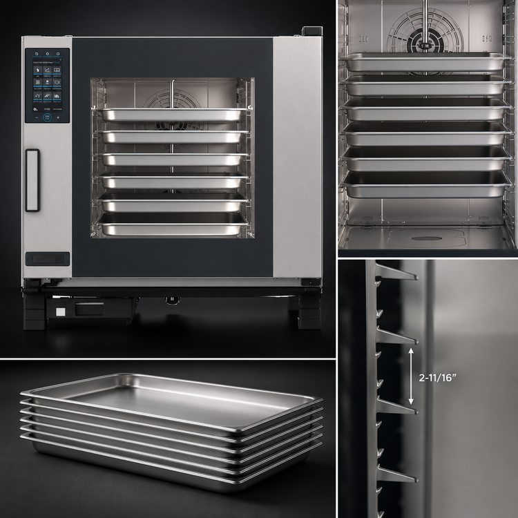 Product image #4 for UNOX ChefTop MIND.Maps Plus 6 Full-Size 18" x 26" Electric Countertop Combi Steam Oven