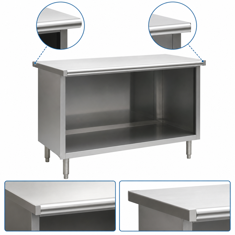 Product image #4 for Eagle Spec-Master Open Front Cabinet Base Worktable, Flat Top, 36 x 30 Inches, 14-Gauge 304 Stainless Steel