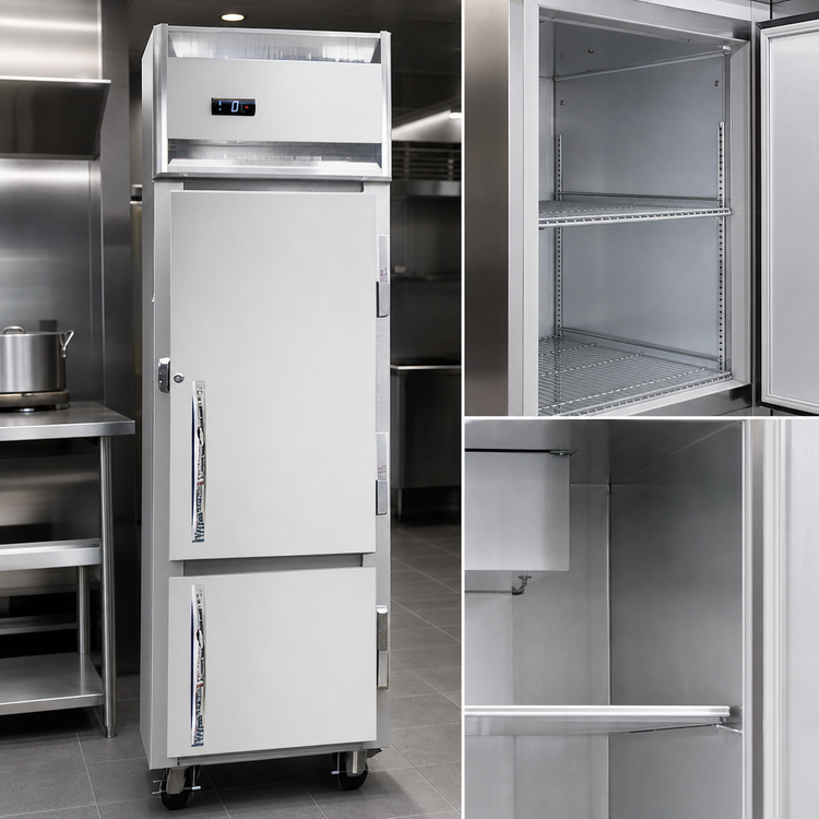 Product image #4 for Continental 1FSENSAHD Slim Line One-Section Reach-In Freezer with Half-Height Solid Doors