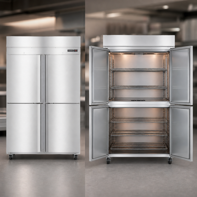 Product image #4 for Hoshizaki Pass-Thru Upright Heated Holding Cabinet, 2 Section, Half Stainless Steel Doors