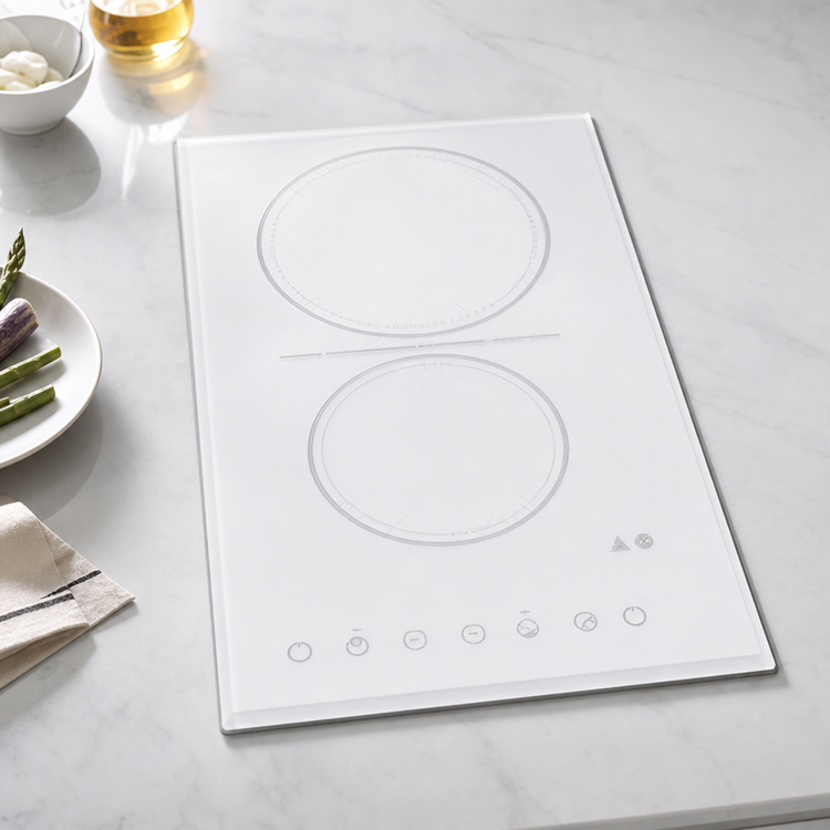 Product image #4 for Summit Commercial 2-Burner Built-In Radiant Electric Cooktop, White Ceramic Glass, 230V