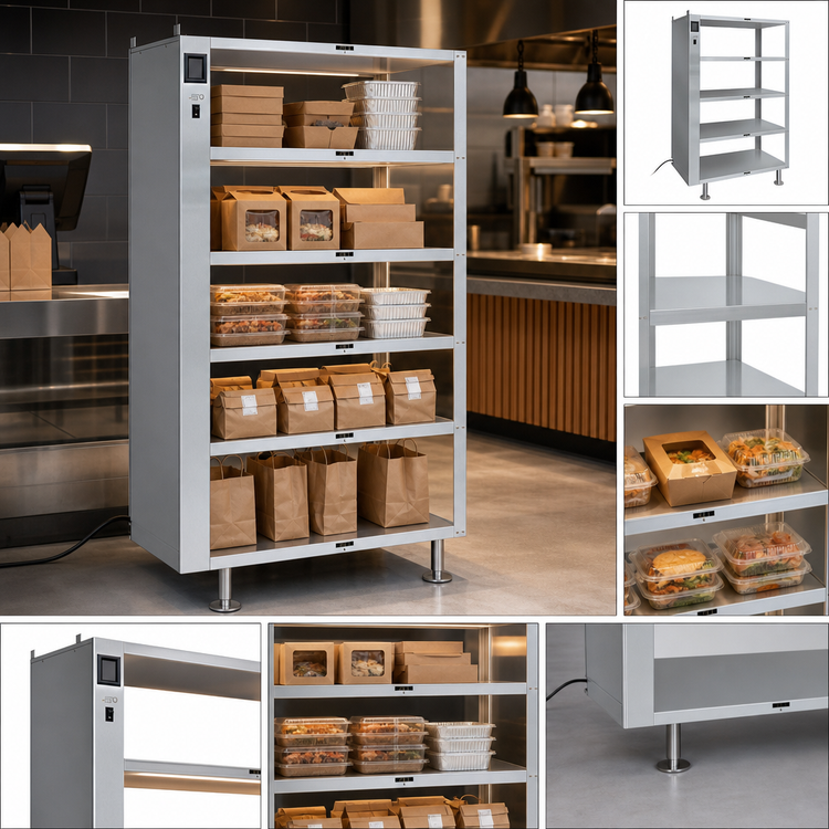 Product image #5 for Hatco Glo-Ray 2-Go 5-Tier Heated Holding Shelves, Stainless Steel, 120V