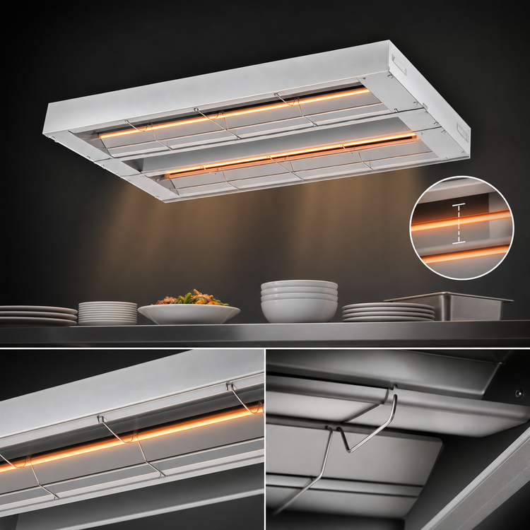 Product image #4 for Hatco Glo-Ray 60-Inch Double Infrared Strip Heater, 2800W, Aluminum