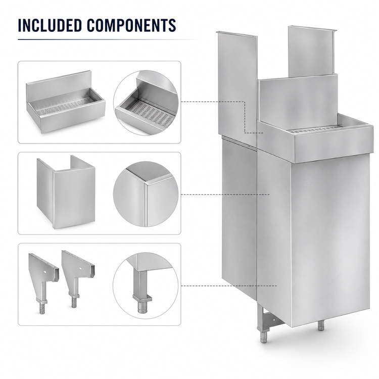 Product image #4 for Perlick 13 Inch Stainless Steel Underbar Drainer Assembly for 4040 Series Spacesaver Heads
