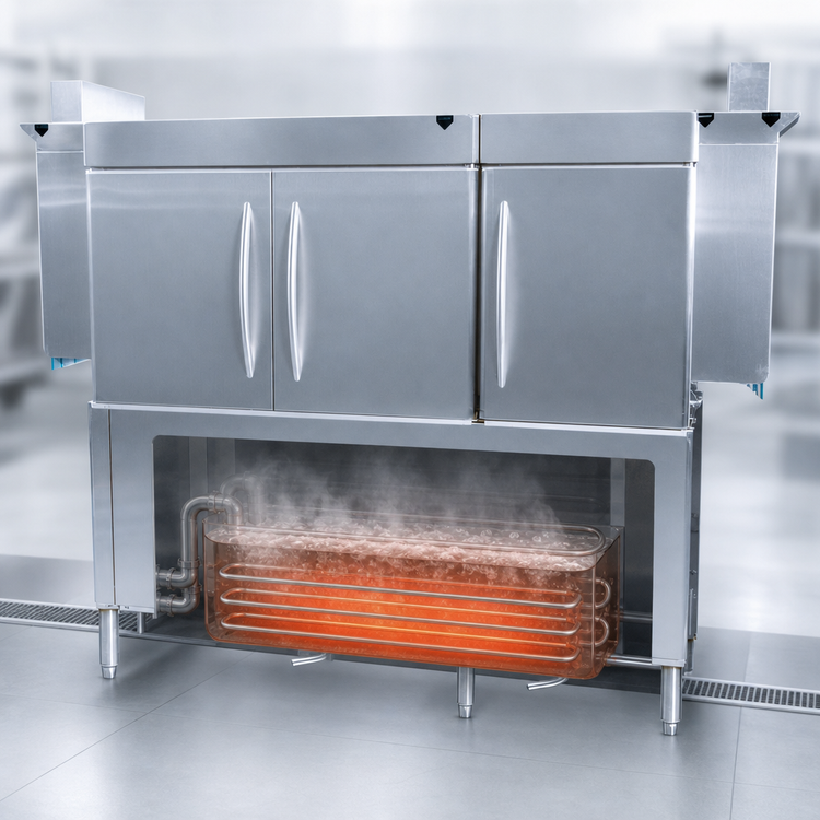 Product image #4 for Jackson RackStar 66CS Single-Tank High-Temperature Steam Tank Heat Rack Conveyor Dishwasher with 22" Pre-Wash