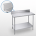 Thumbnail image #4 for Advance Tabco Premium Series Stainless Steel Work Table with 5-Inch Backsplash and Galvanized Undershelf, 84 x 24 Inches