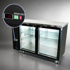 Thumbnail image #4 for BK Resources BB-2G-48 48-Inch Two-Door Glass Back Bar Refrigerator, Black Vinyl Exterior