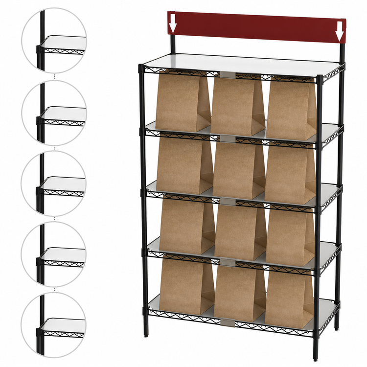 Product image #4 for Metro Chain Reaction To-Go Order Pick-Up Station with Sign, 5 Shelves