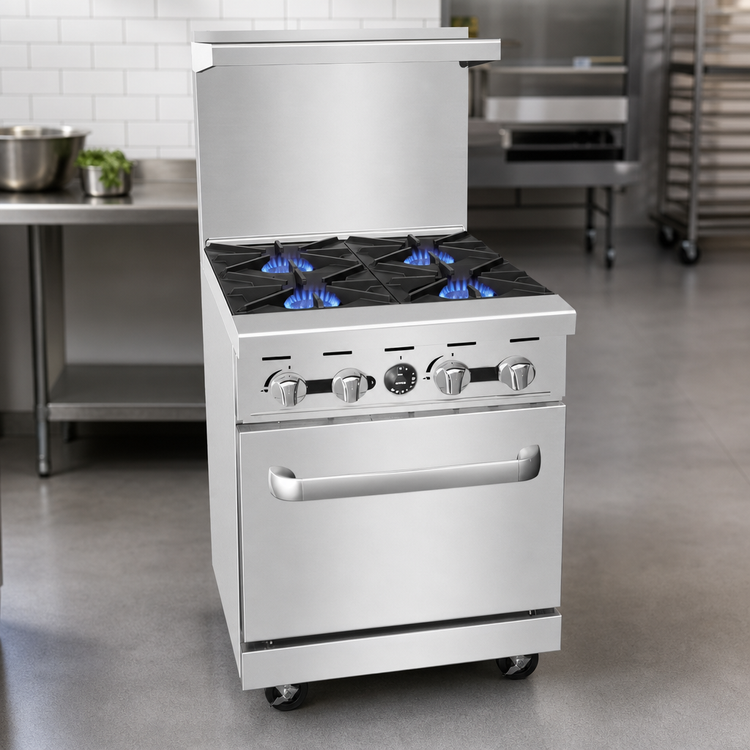 Product image #5 for CookRite 24-Inch 4-Burner Natural Gas Range with Space-Saver Oven
