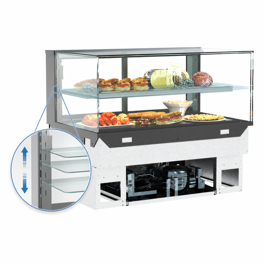 Adjustable Clear Glass Shelving