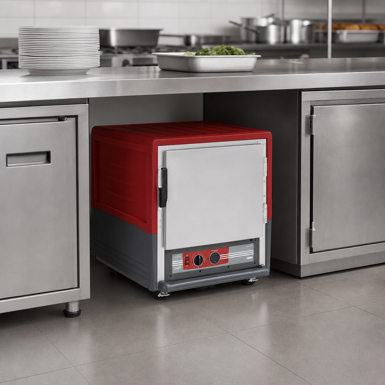Product image #4 for Metro C5 3 Series Under Counter Heated Holding Cabinet with Solid Door and Universal Wire Slides, Red Insulation Armour