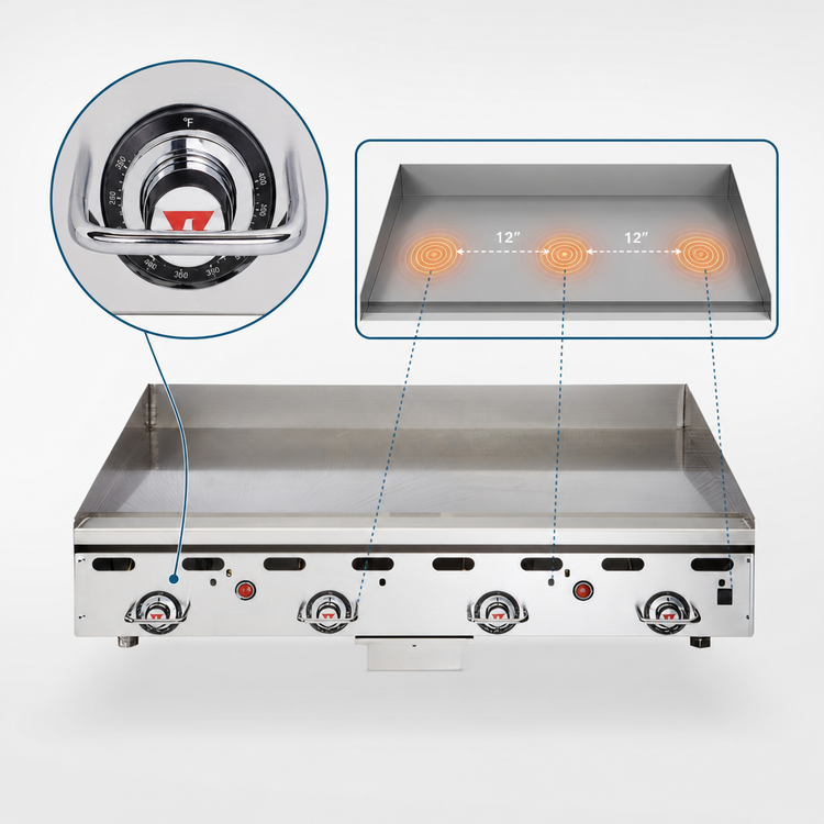Product image #4 for Vulcan 24-Inch Countertop Gas Heavy Duty Griddle with 24 x 24-Inch Polished Steel Cooking Surface