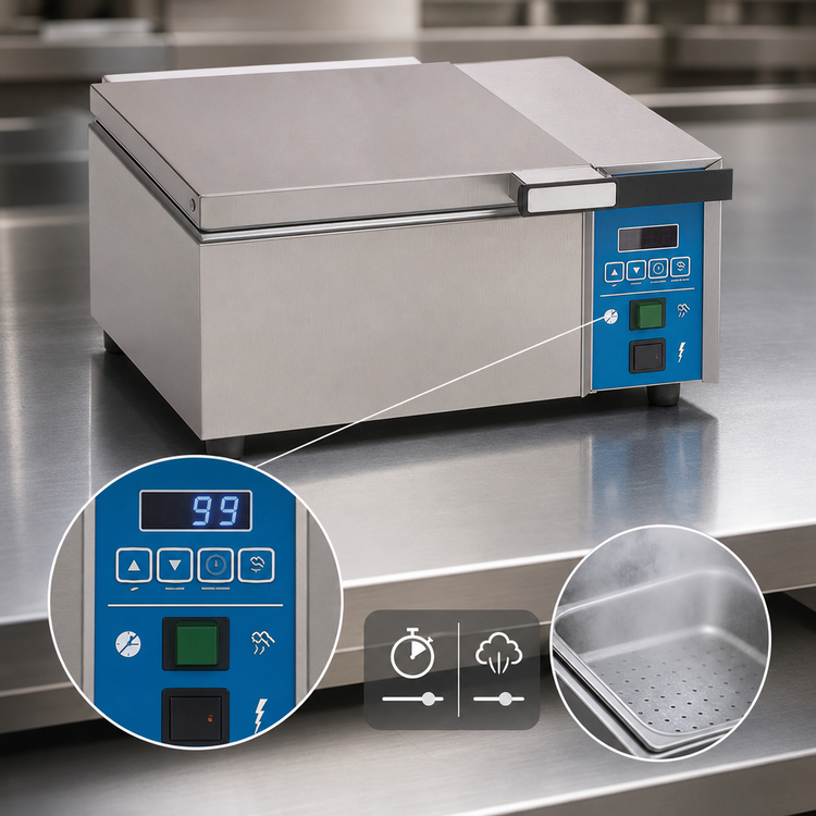Product image #4 for Antunes DFW-250 Deluxe Steam Food Cooker, Half-Size Pan, Direct Water Hook-Up