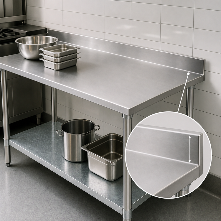 Product image #4 for Spec-Master 108-Inch x 24-Inch Stainless Steel Work Table with 4-1/2-Inch Backsplash and Galvanized Undershelf