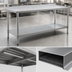 Thumbnail image #4 for Eagle Group Deluxe Series Stainless Steel Work Table with Rear Upturn and Adjustable Undershelf, 84 x 30 Inches