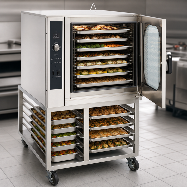 Product image #5 for Blodgett Combi BX-14E SGL Electric Boilerless Combi Oven Steamer with Floor Stand, 14 Hotel Pan / 7 Sheet Pan Capacity