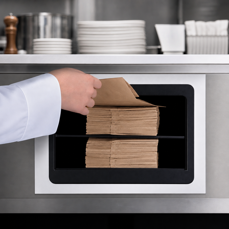 Product image #4 for AcryFab MB-1 Flush-Mount In-Counter 2-Compartment Bag Dispenser