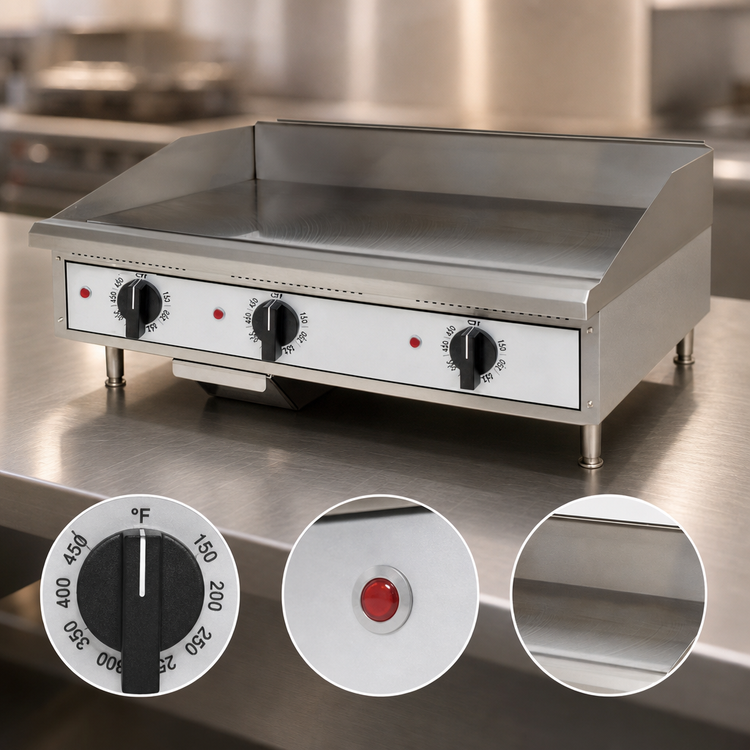 Product image #4 for Toastmaster TMGE36 Electric Countertop Griddle, 36-Inch W x 21-Inch D Cooking Surface, 3-Section, 208/240V