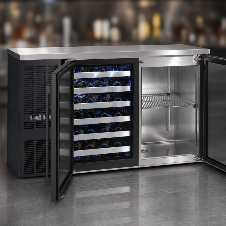 Product image #5 for Perlick DZS36 36-Inch One-Section Dual-Zone Self-Contained Back Bar Refrigerated Storage Cabinet