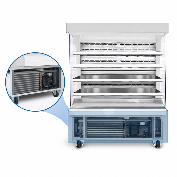 Product image #4 for Everest Refrigeration Vertical Open-Air Display Merchandiser, 73-1/4-Inch W, 26 Cu. Ft., White
