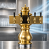 Thumbnail image #4 for Glastender Braumeister 5-Faucet Countertop Air-Cooled Draft Dispensing Tower, Polished Brass Finish