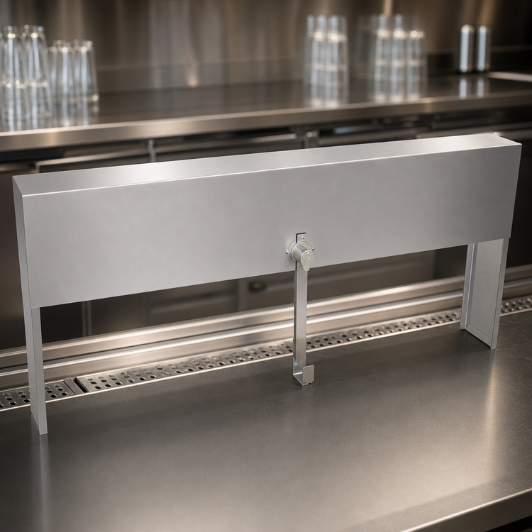 Product image #4 for Glastender SSRC-25 Single 25-Inch Stainless Steel Speed Rail Locking Cover
