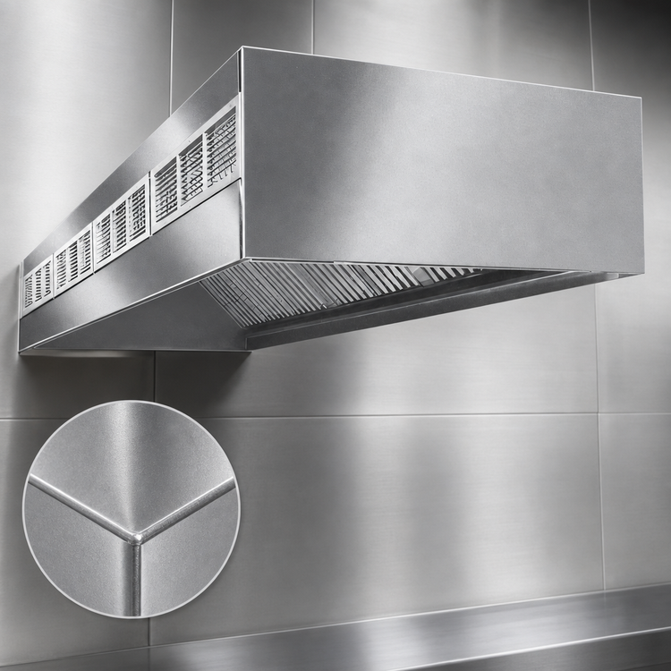 Product image #4 for SpecAir HEF96-114 Wall Type Front Discharge Make-Up Air Exhaust Hood, 114"W