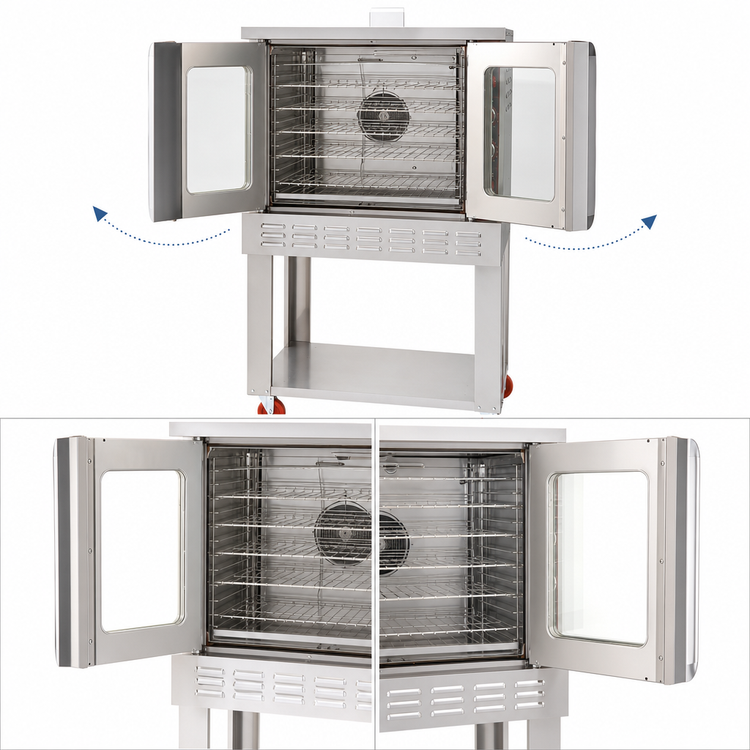 Product image #5 for American Range Majestic Single-Deck Bakery Depth Gas Convection Oven with 50/50 Glass Doors