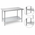 Thumbnail image #4 for Advance Tabco 108-Inch x 30-Inch 304 Stainless Steel Flat Top Work Table with Galvanized Legs and Adjustable Undershelf