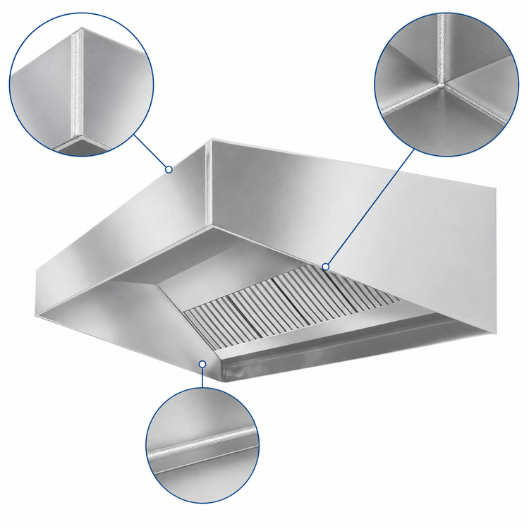 Product image #4 for SpecAir HES96-90 90-Inch Wall Type Exhaust-Only Commercial Kitchen Hood