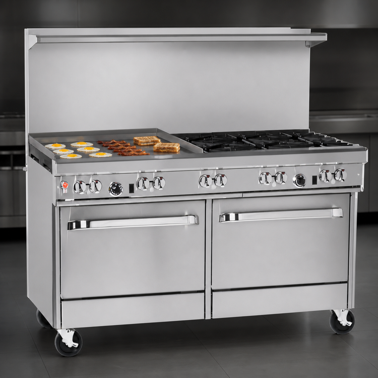 Product image #4 for Southbend Ultimate 60-Inch Gas Restaurant Range with 4 Open Burners, 36-Inch Griddle and 2 Convection Ovens