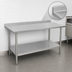 Thumbnail image #4 for John Boos Stallion Stainless Steel Work Table with Rear Up-Turn and Adjustable Undershelf, 84 x 30 Inches