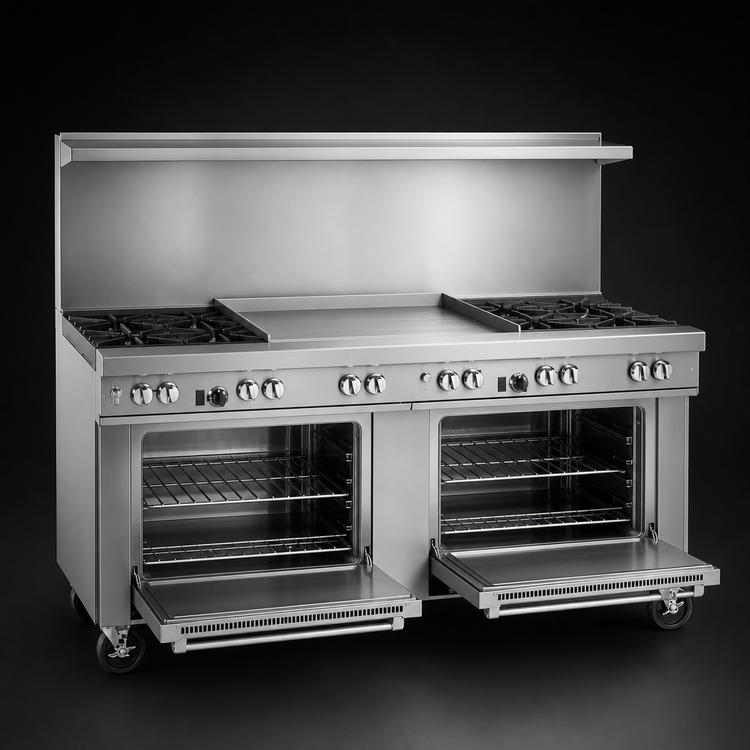 Product image #4 for Southbend Ultimate 72-Inch Gas Restaurant Range with 6 Non-Clog Burners, 36-Inch Griddle, and 2 Standard Ovens