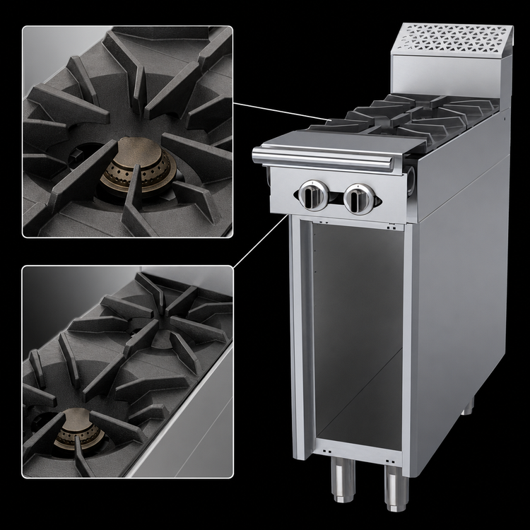 Product image #4 for Garland Cuisine Series 12-Inch Heavy-Duty Gas Add-A-Unit Range with Storage Base and 2 Open Burners