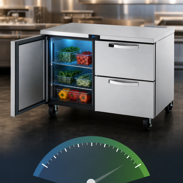 Product image #4 for True SPEC SERIES TUC-48D-2-HC~SPEC3 Two-Section Undercounter Refrigerator with 1 Door and 2 Drawers