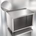 Thumbnail image #4 for Open-Front Cabinet Base Work Table with 14-Gauge 300 Series Stainless Steel Top, 36 x 36 Inches, 1-1/2 Inch Rear Riser