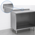 Thumbnail image #4 for Spec-Master 120-Inch Stainless Steel Cabinet Base Work Table with Open Front and 1-1/2-Inch Rear Up-Turn