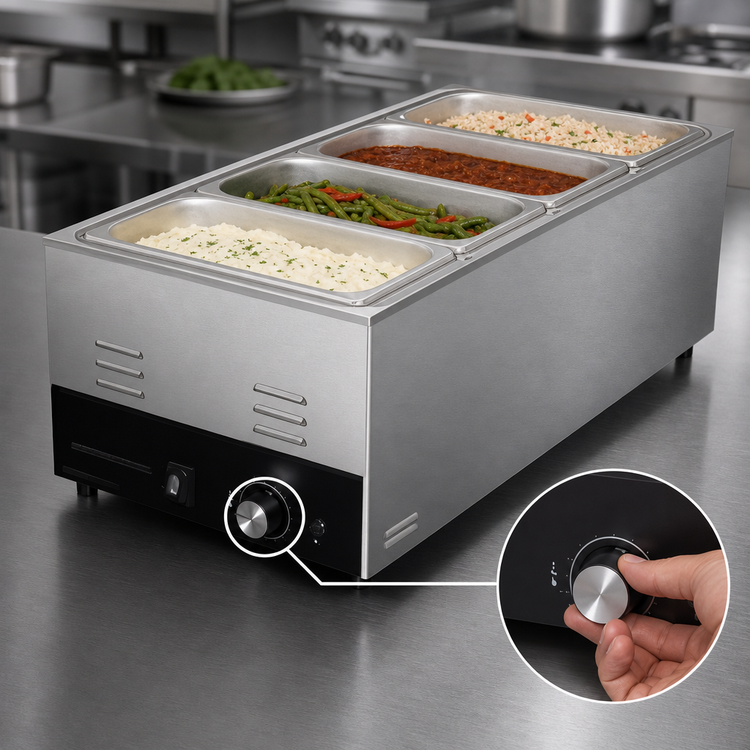 Product image #4 for Hatco CHW-43 Electric Countertop Food Warmer/Cooker, 4 x 1/3 Size Pan Capacity, Wet/Dry Operation