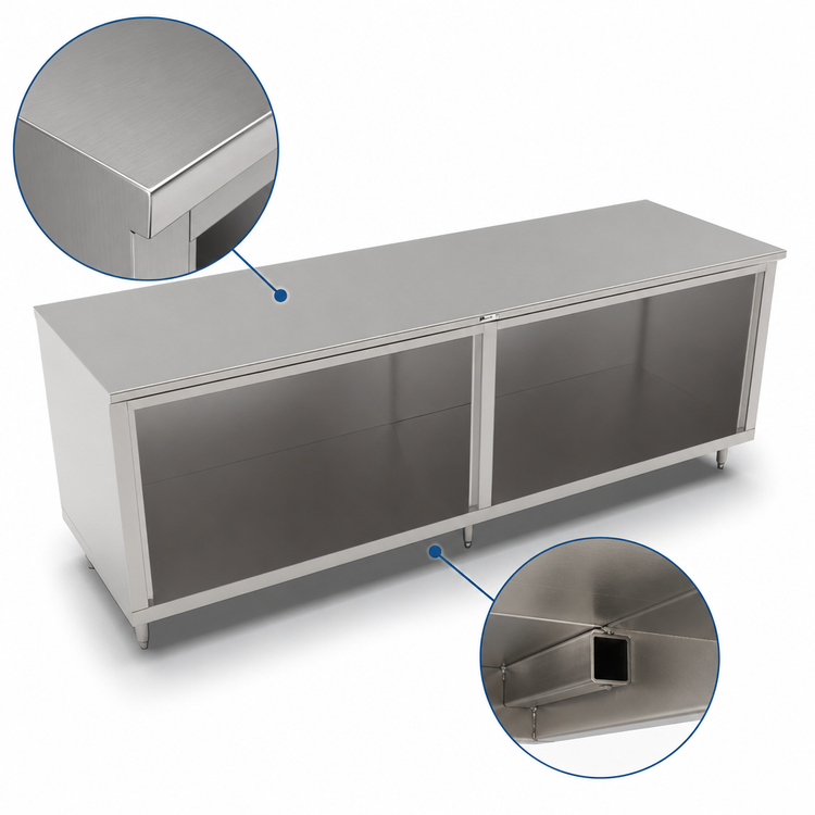 Product image #4 for John Boos 120-Inch x 30-Inch Open Front Stainless Steel Modular Base Work Table