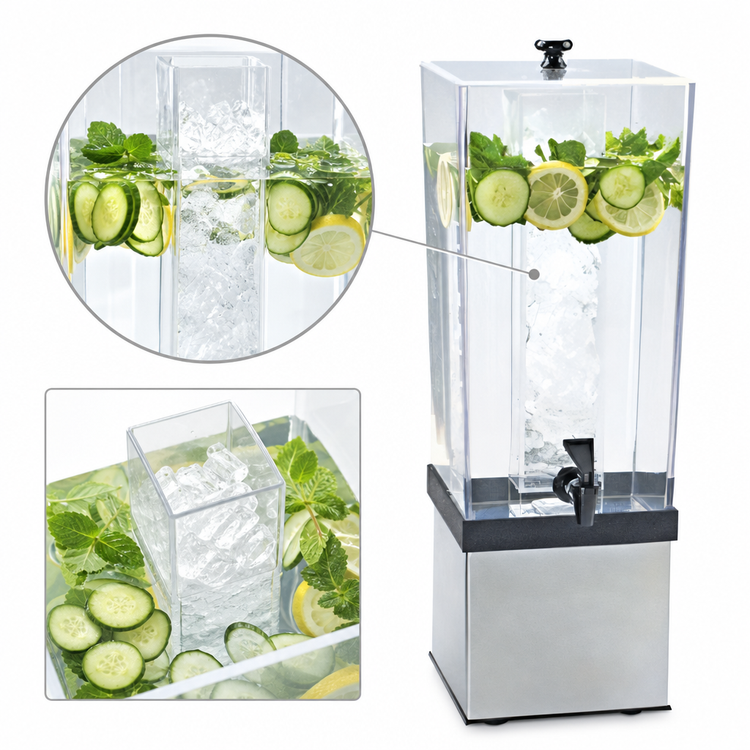 Product image #4 for Cal-Mil Single 3 Gallon Infusion Beverage Dispenser with Polycarbonate Tank and Stainless Steel Base