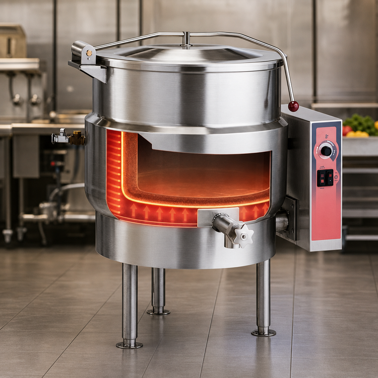 Product image #5 for Vulcan K40EL 40-Gallon Electric Floor-Mounted Stationary 2/3-Jacketed Steam Kettle